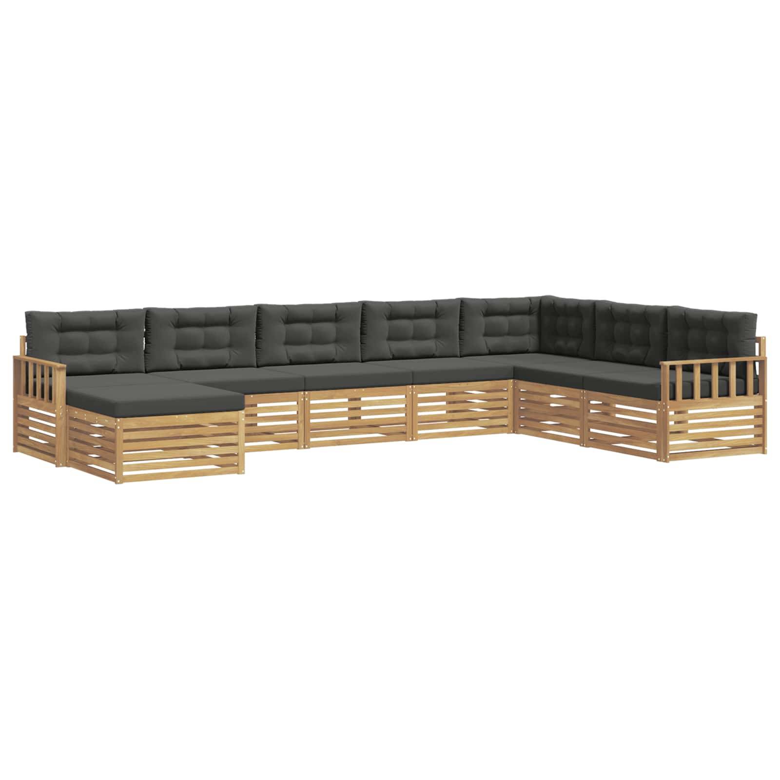 vidaXL Outdoor-Sofagarnitur mit Kissen 8 pcs Weiß und Anthrazit