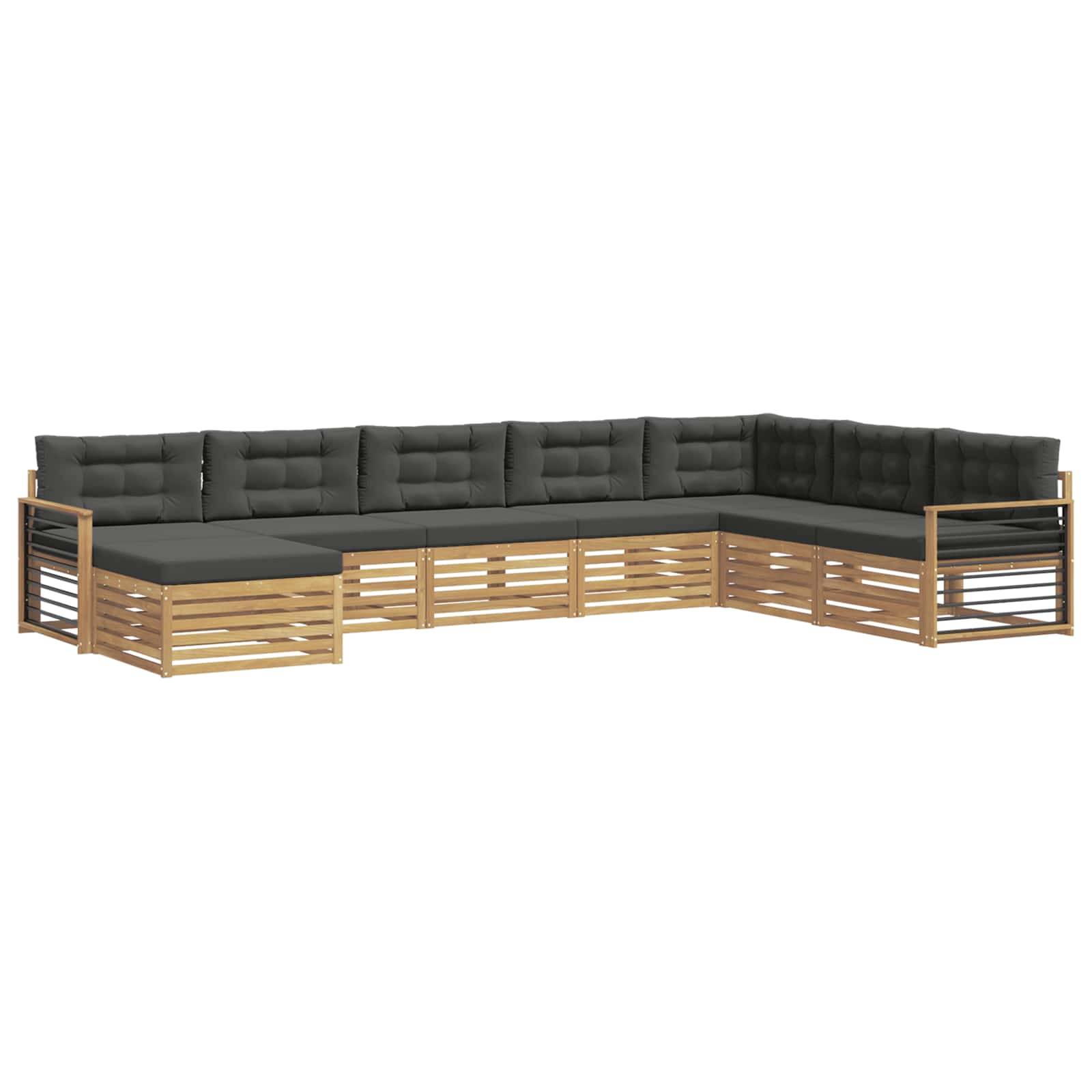 vidaXL Outdoor-Sofagarnitur mit Kissen 8 pcs Weiß und Anthrazit