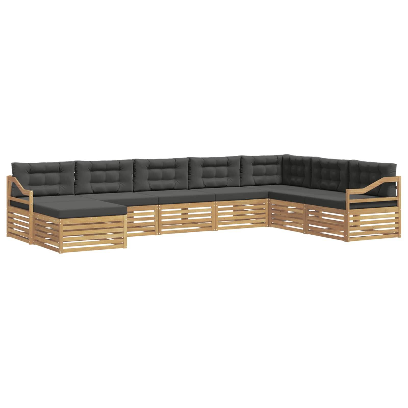 vidaXL Outdoor-Sofagarnitur 8 pcs Weiß und Anthrazit Polyester