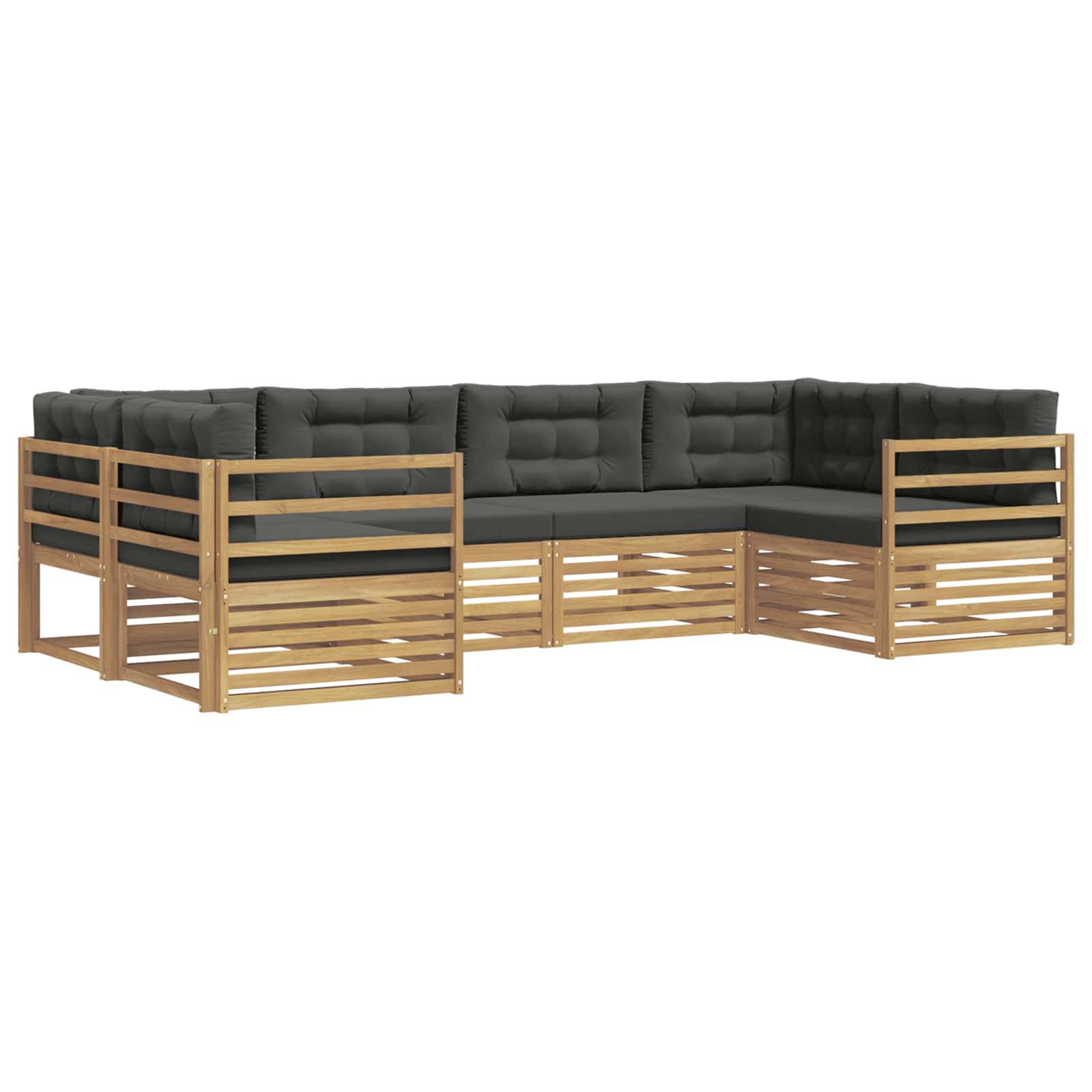 vidaXL Outdoor-Sofagarnitur 6 pcs Weiß und Anthrazit Polyester