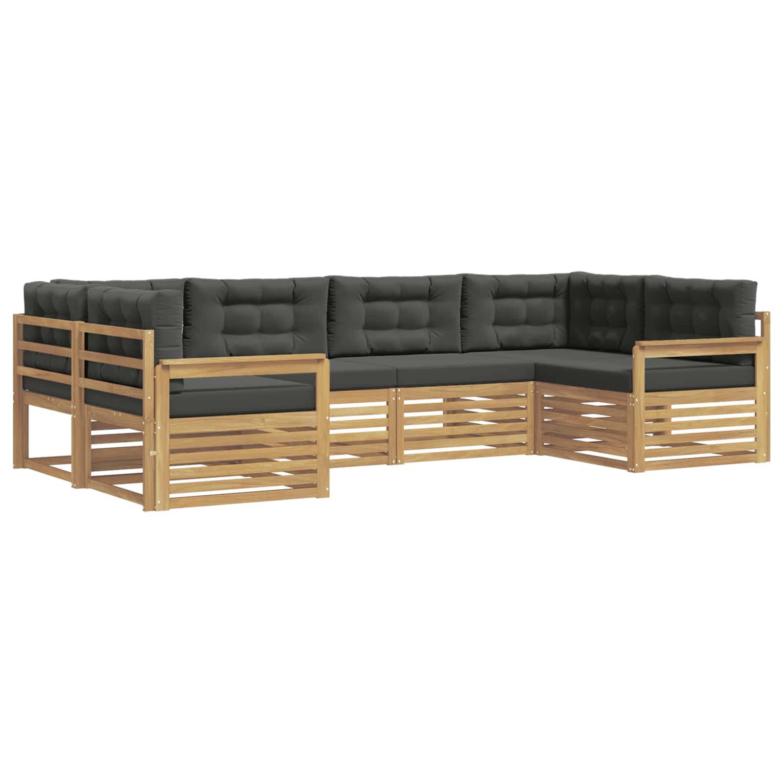 vidaXL Outdoor-Sofagarnitur mit Kissen 6 pcs Weiß und Anthrazit