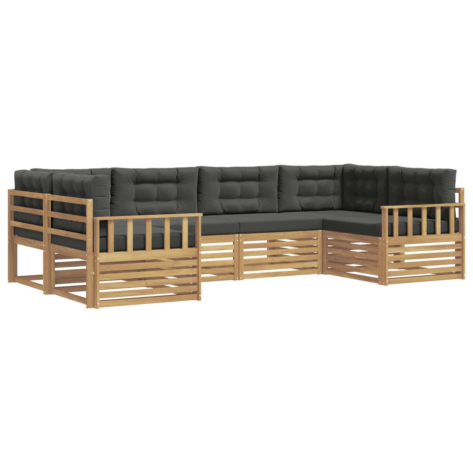 vidaXL Outdoor-Sofagarnitur mit Kissen 6 pcs Weiß und Anthrazit