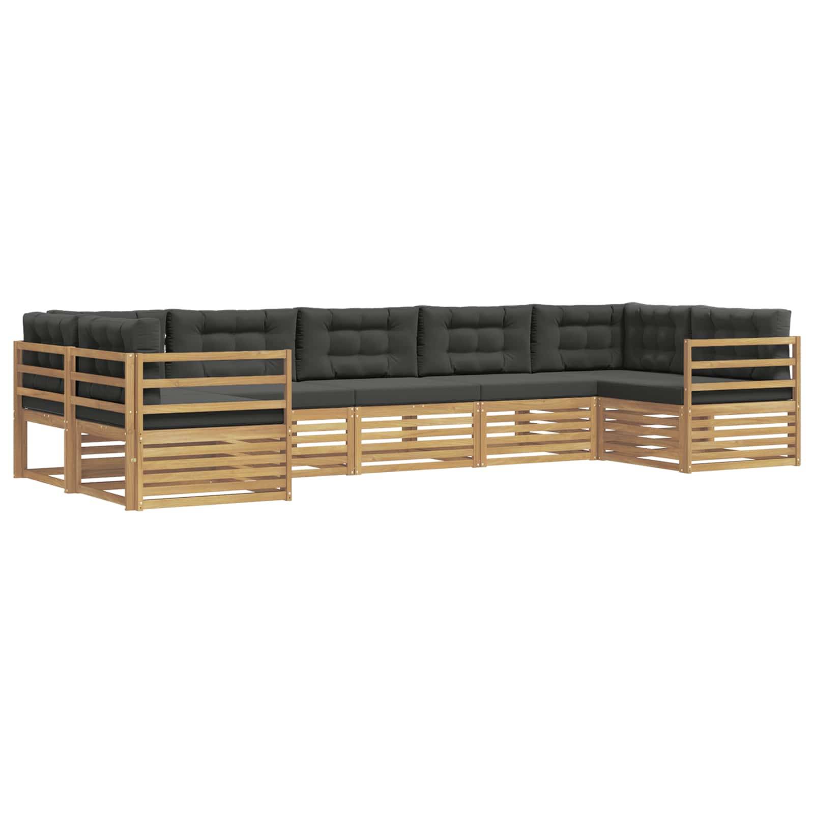 vidaXL Outdoor-Sofagarnitur 7 pcs Weiß und Anthrazit Polyester