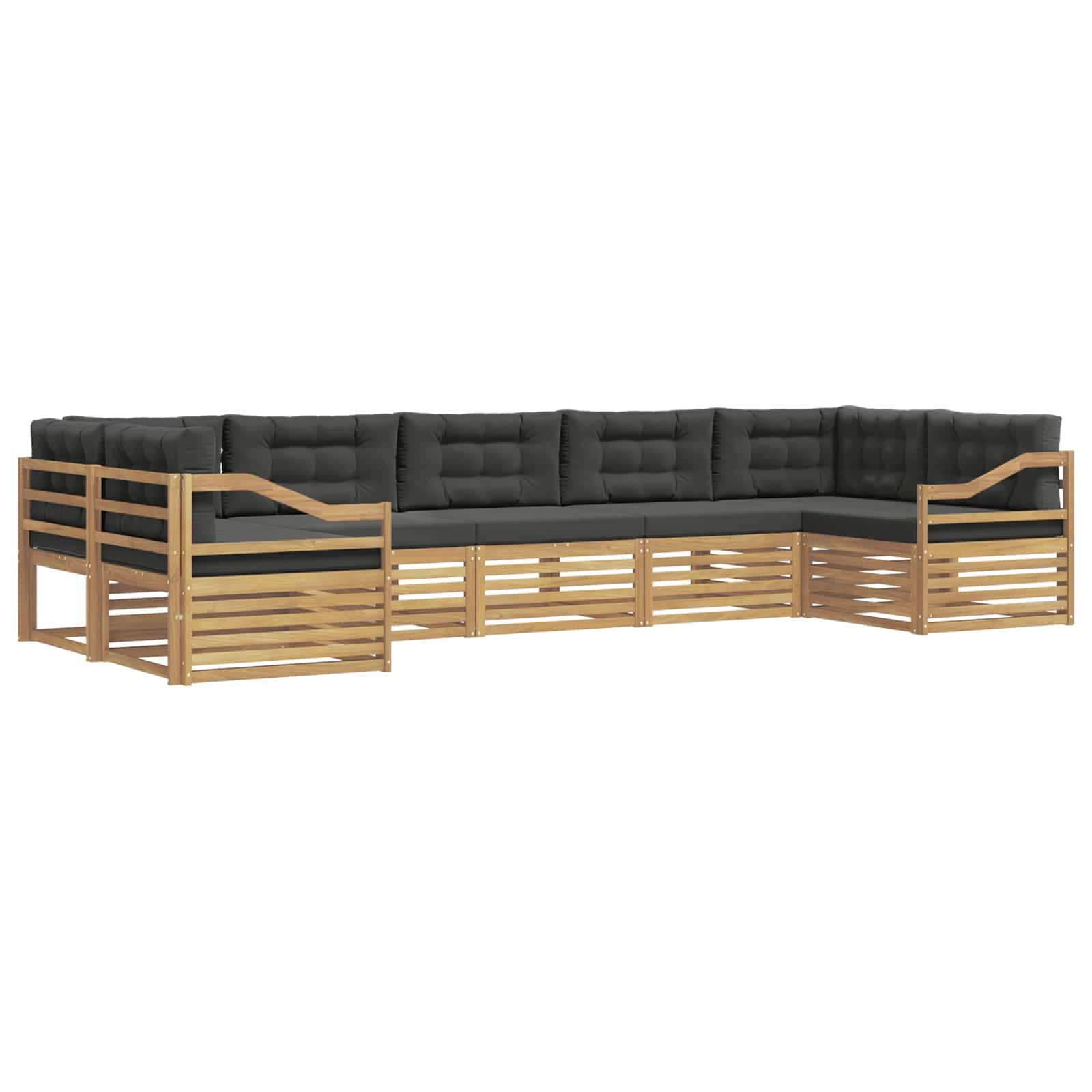 vidaXL Outdoor-Sofagarnitur 7 pcs Weiß und Anthrazit Polyester