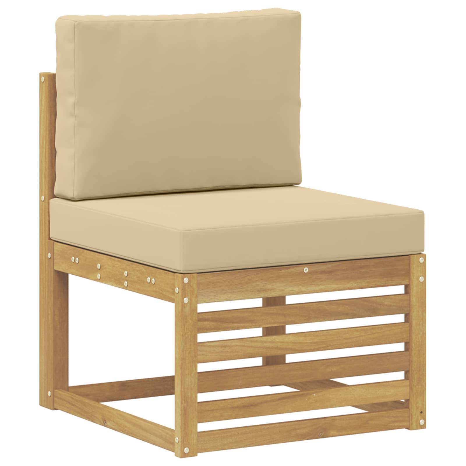 vidaXL Sofagarnituren mit Kissen 9 pcs Weiß und Beige Polyester