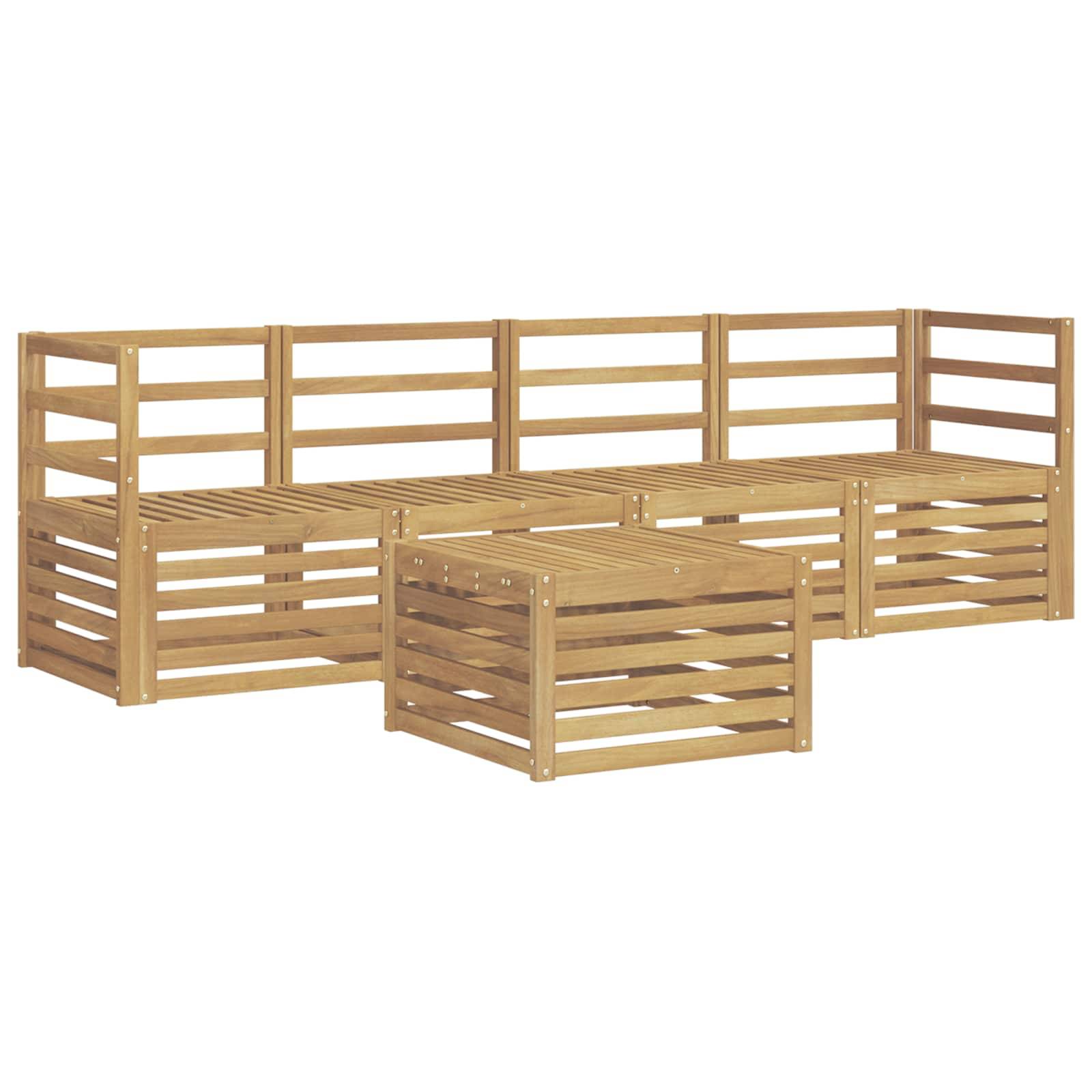 vidaXL Outdoor-Sofagarnitur 5 pcs Weiß Massivholz Akazie