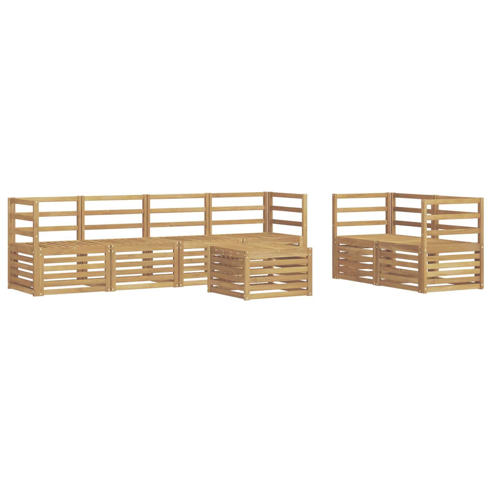 vidaXL Outdoor-Sofagarnitur 7 pcs Weiß Massivholz Akazie