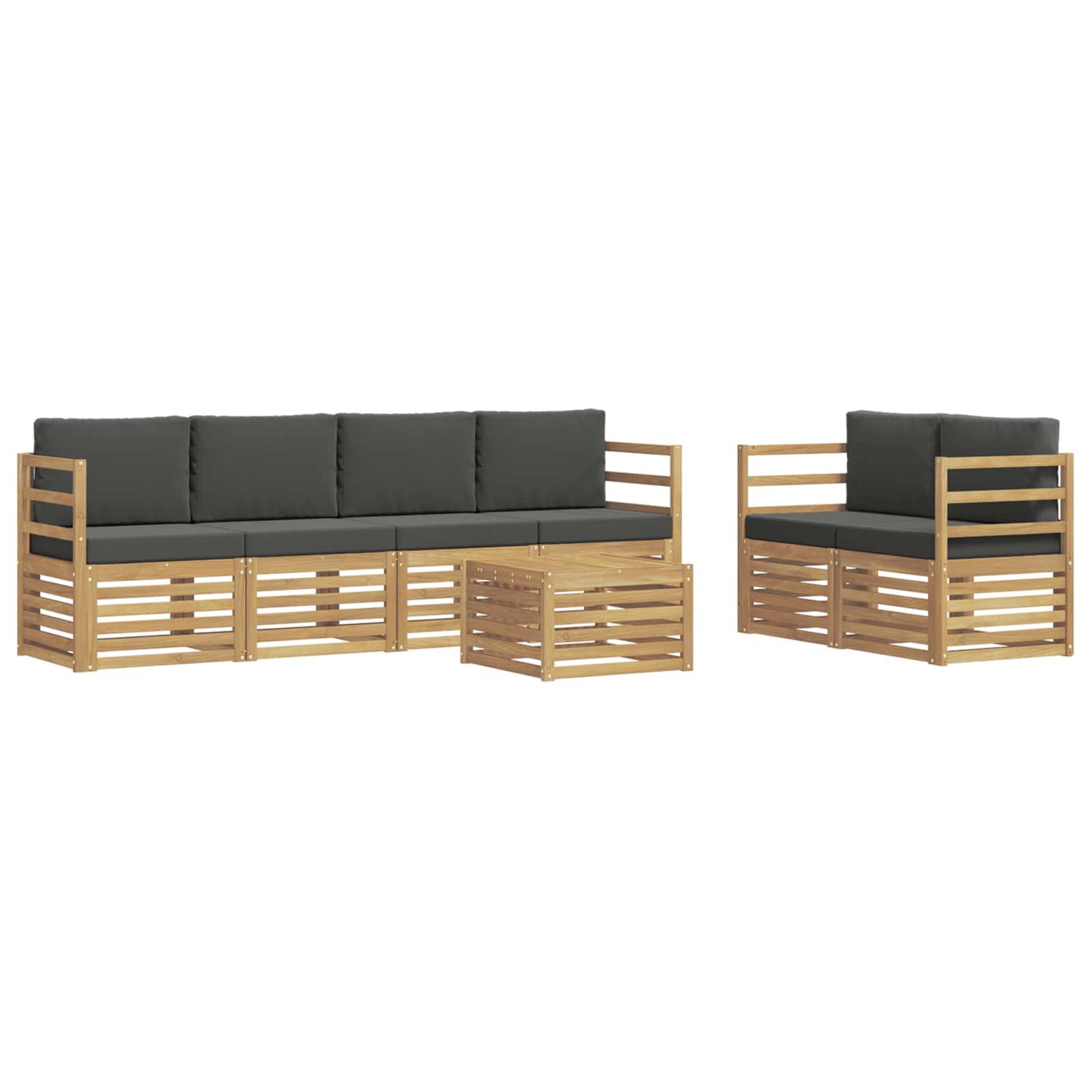 vidaXL Outdoor-Sofagarnitur 7 pcs Weiß und Anthrazit Polyester