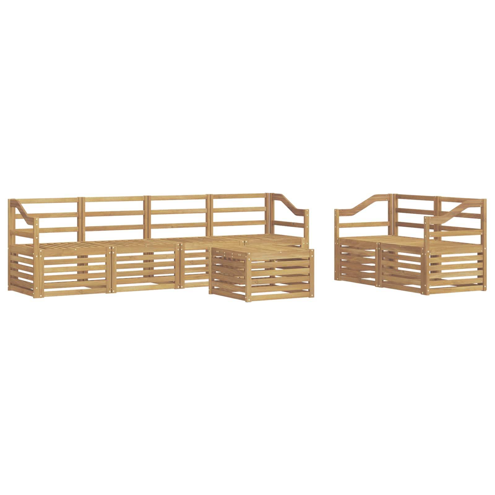 vidaXL Outdoor-Sofagarnitur 7 pcs Weiß Massivholz Akazie
