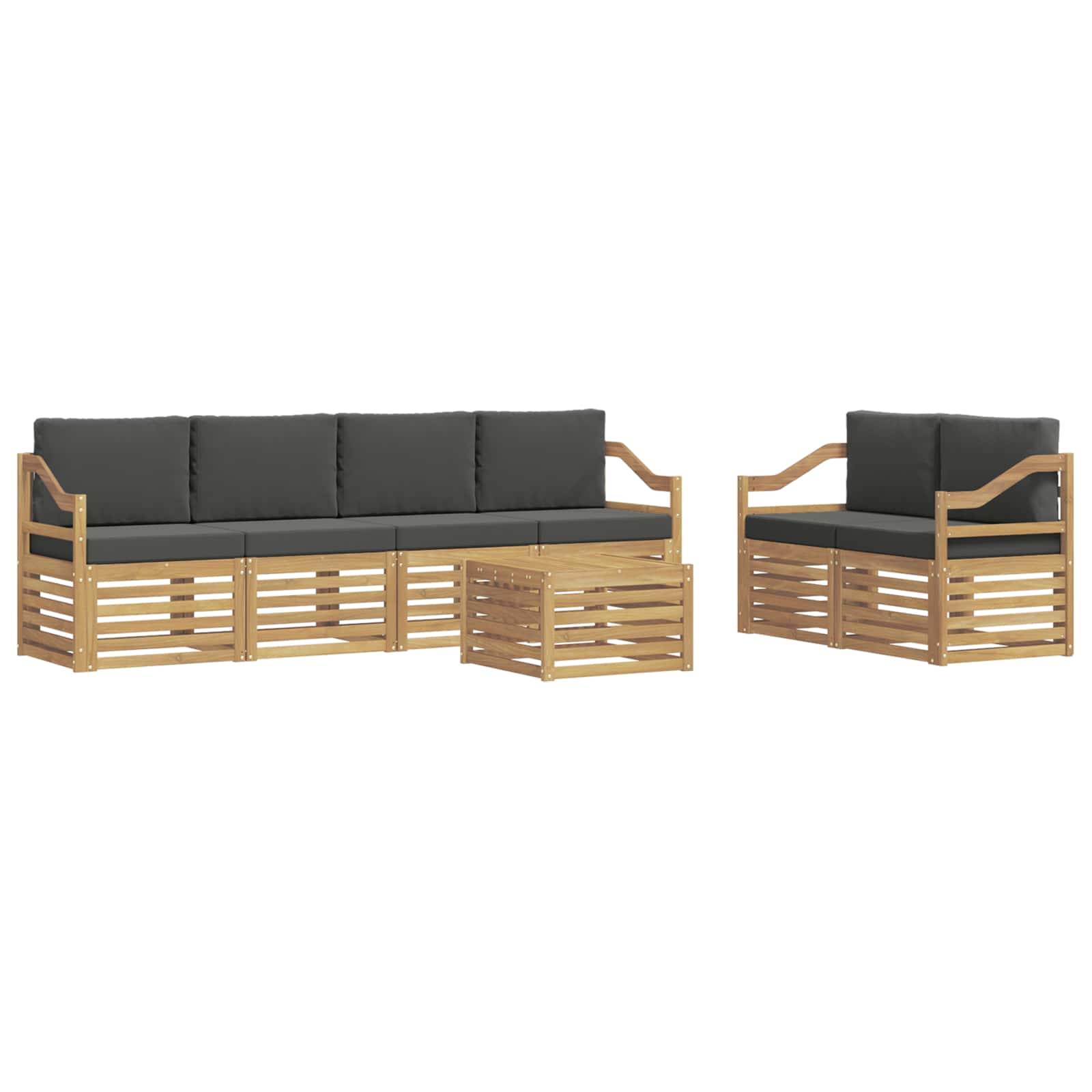 vidaXL Outdoor-Sofagarnitur 7 pcs Weiß und Anthrazit Polyester