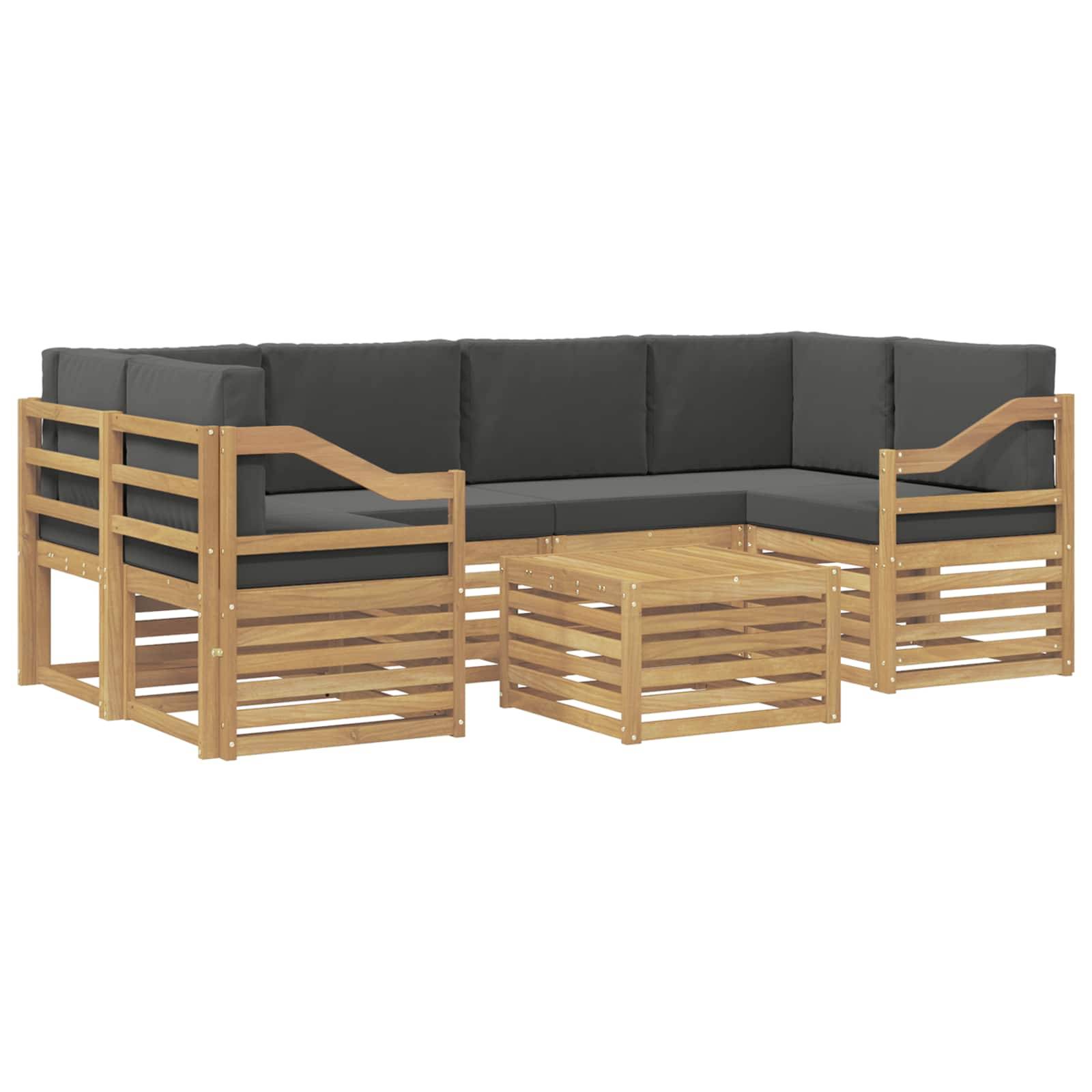 vidaXL Outdoor-Sofagarnitur 7 pcs Weiß und Anthrazit Polyester