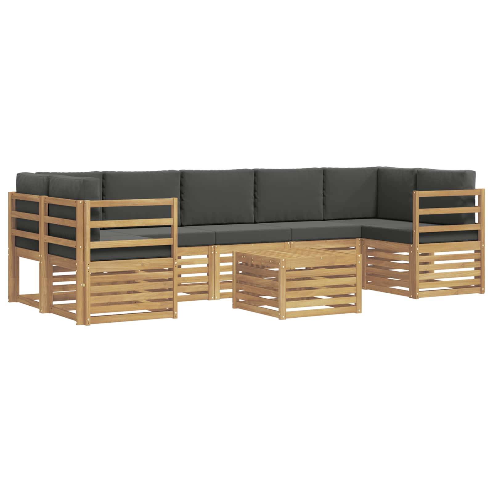 vidaXL Outdoor-Sofagarnitur 8 pcs Weiß und Anthrazit Polyester