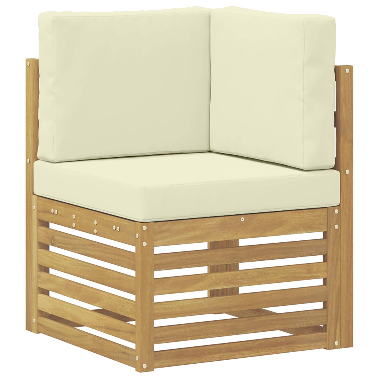 vidaXL Outdoor-Sofagarnitur 7 pcs Weiß und Creme 251 x 132,5 x 73 cm