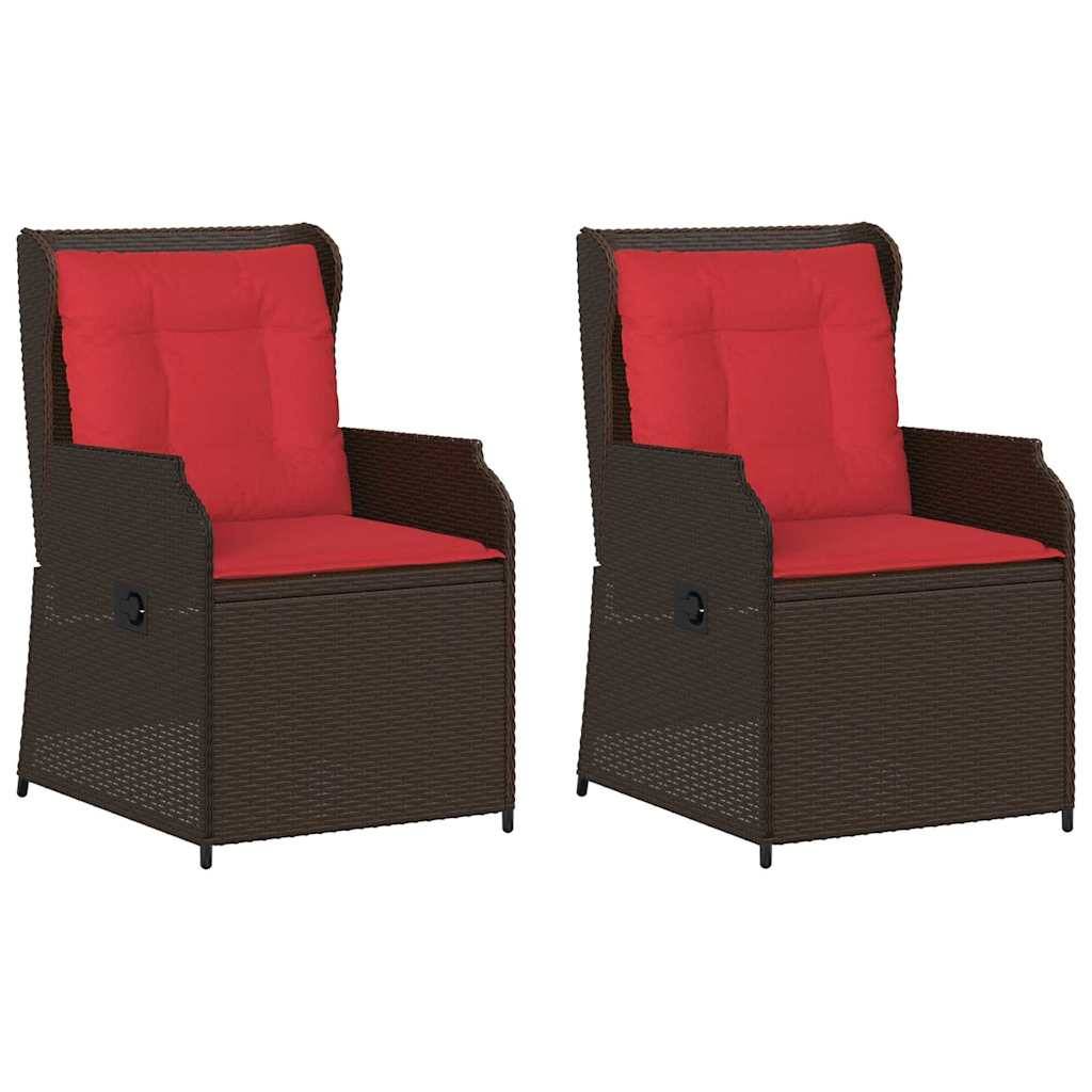 vidaXL Gartenbank 2 pcs Braun Poly-Rattan