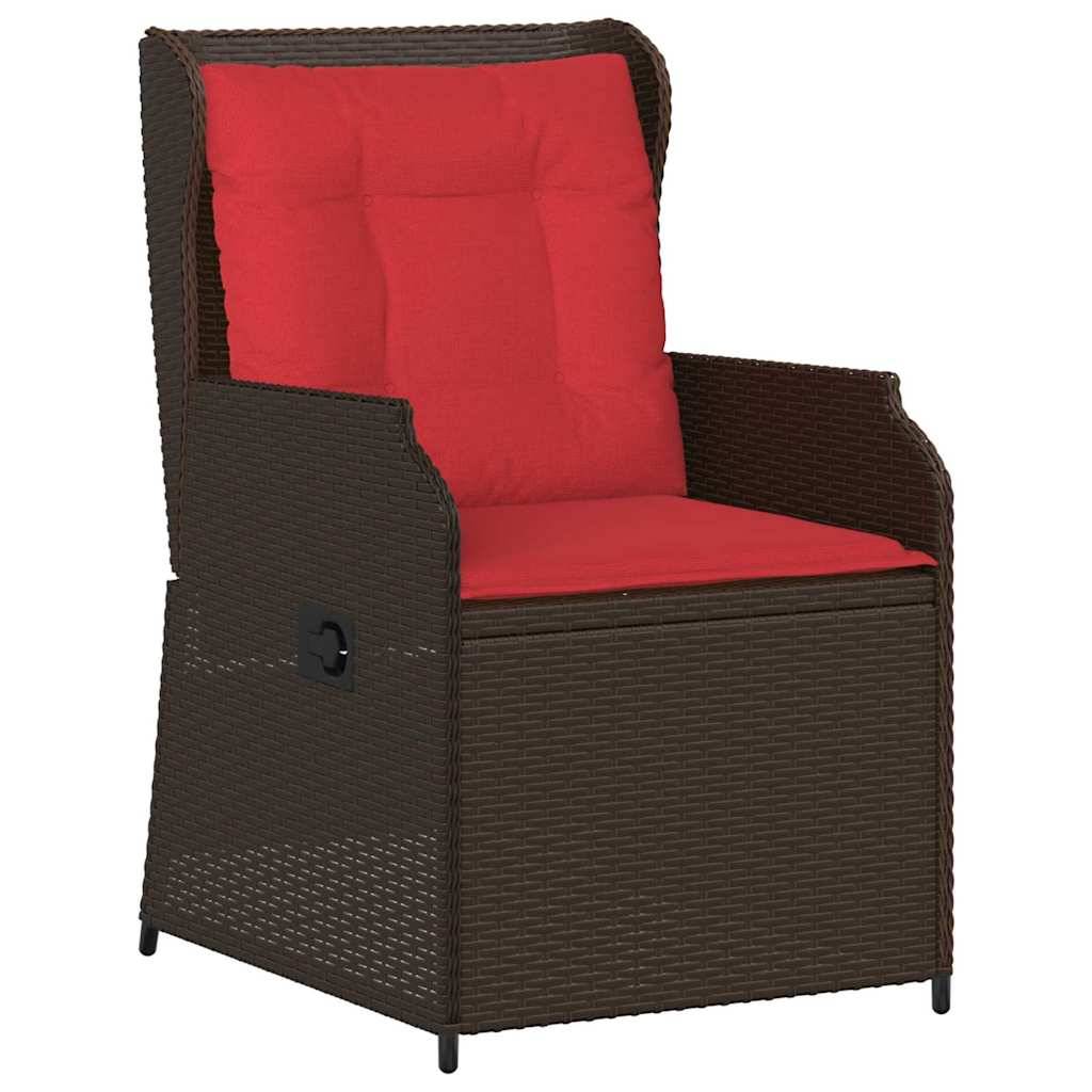 vidaXL Gartenbank 2 pcs Braun Poly-Rattan