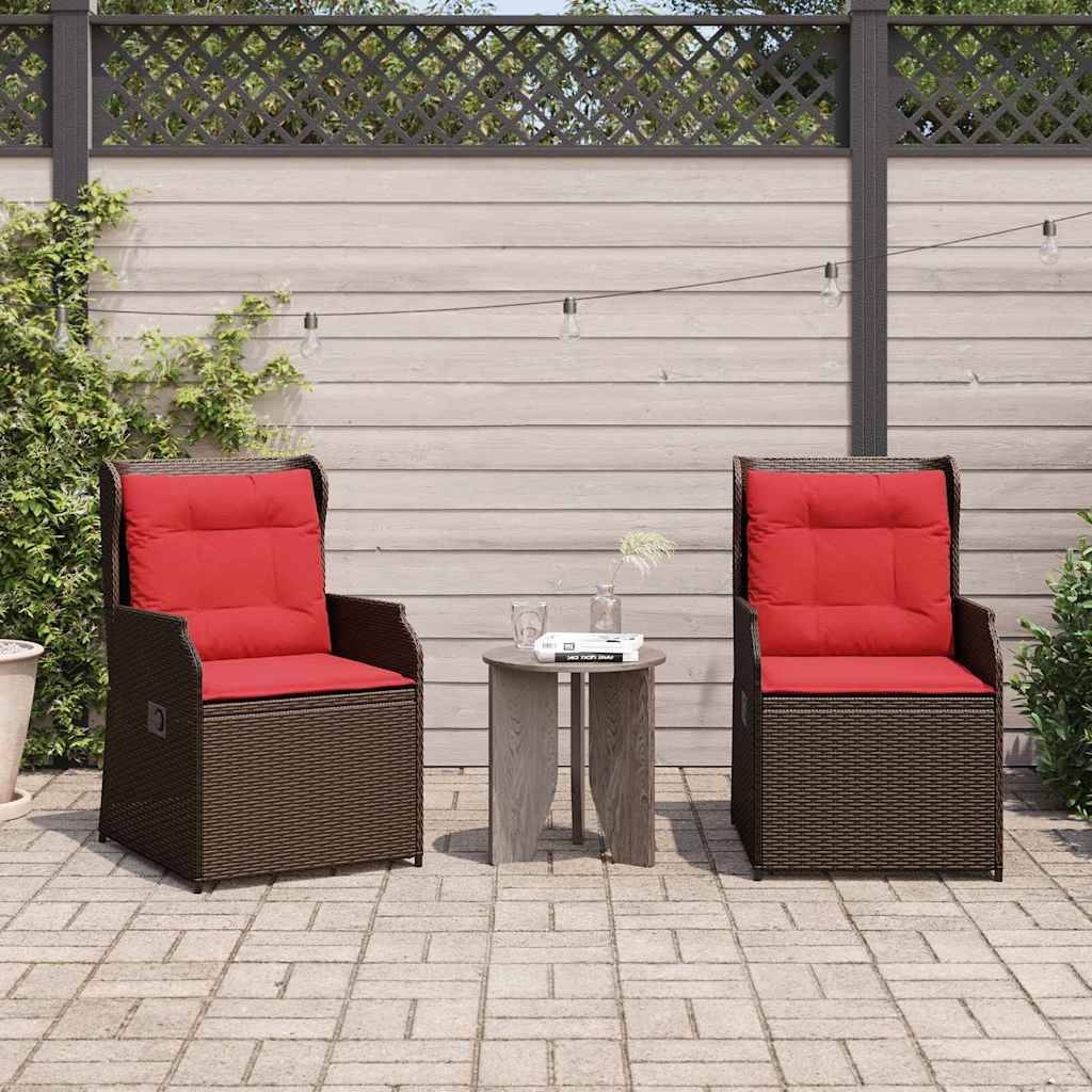 vidaXL Gartenbank 2 pcs Braun Poly-Rattan