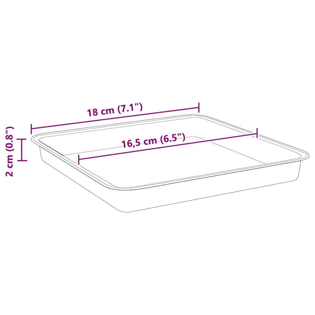 vidaXL Quadratisches Blumentablett 6 pcs Ziegelrot 18 x 18 x 2 cm