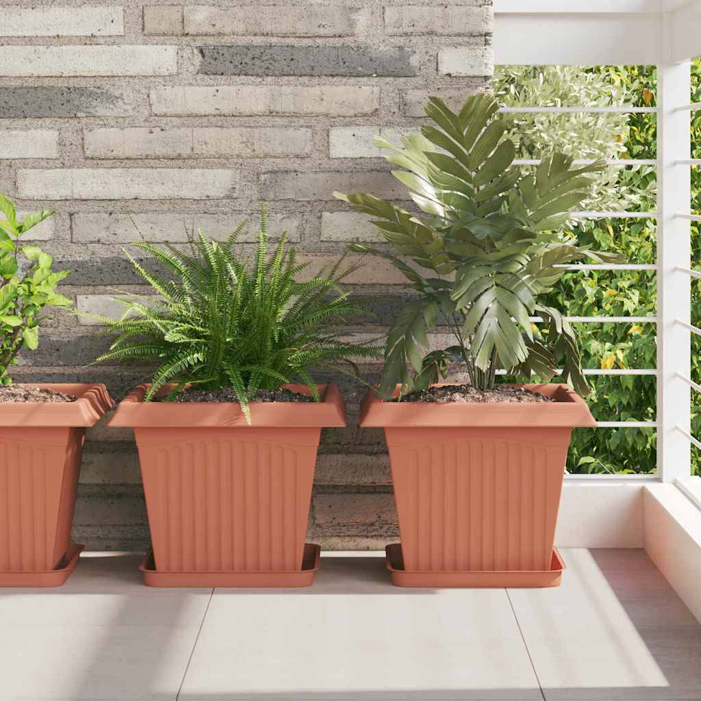 vidaXL Blumentöpfe 24 pcs Ziegelrot 33 x 33 x 26 cm Kunststoff