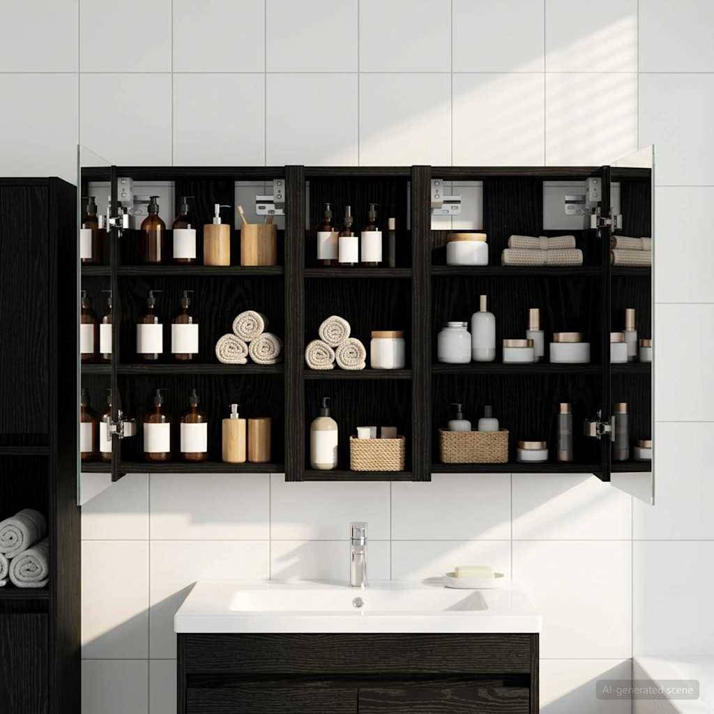 vidaXL Badezimmerschrank-Set 3 pcs 80 x 10,5 x 50 cm Holzwerkstoff