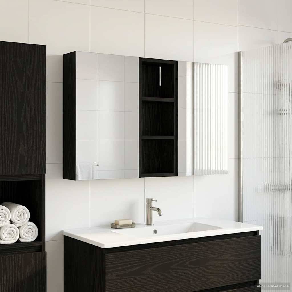 vidaXL Badezimmerschrank-Set 3 pcs 80 x 10,5 x 50 cm Holzwerkstoff