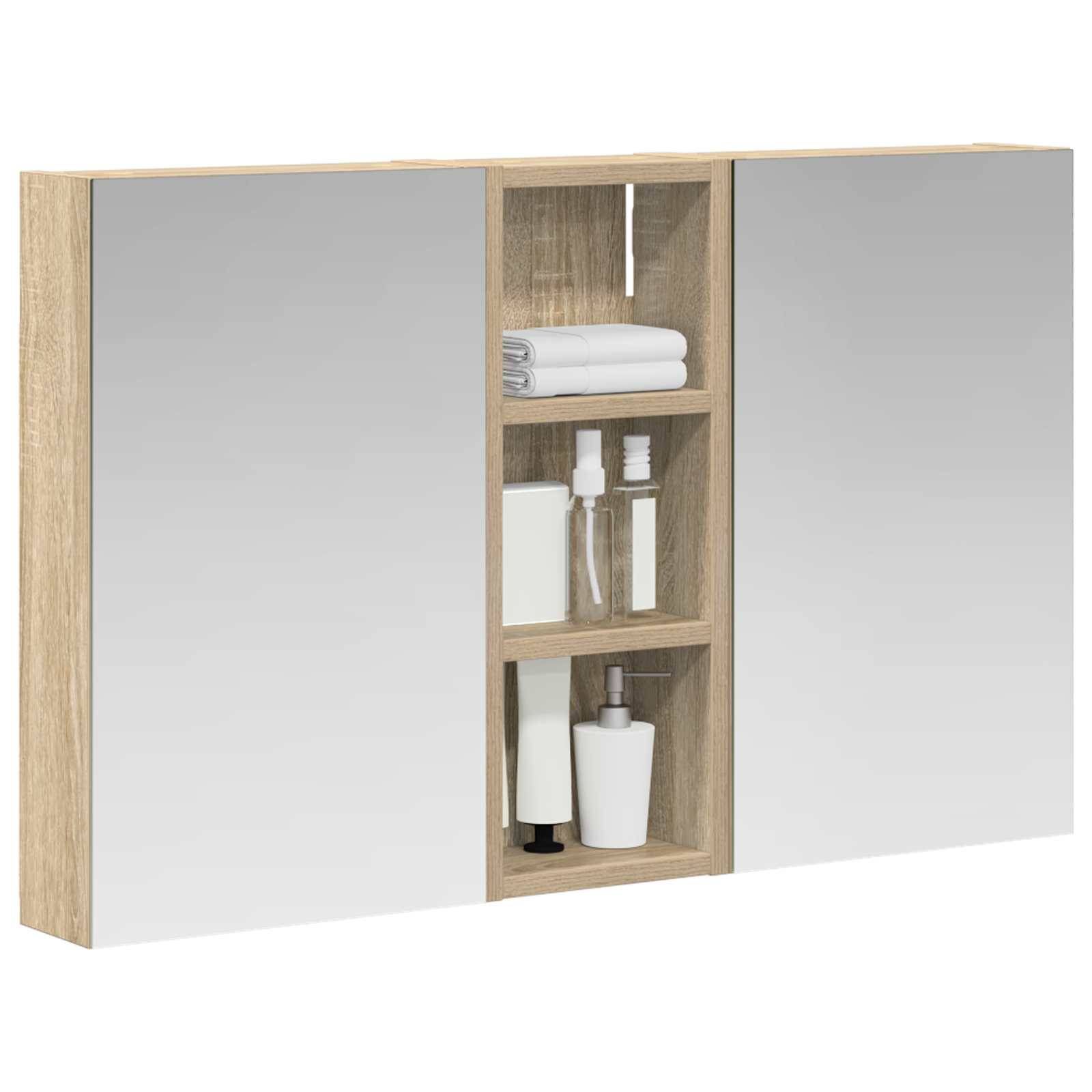 vidaXL Badezimmerschrank-Set 3 pcs 80 x 10,5 x 50 cm Holzwerkstoff