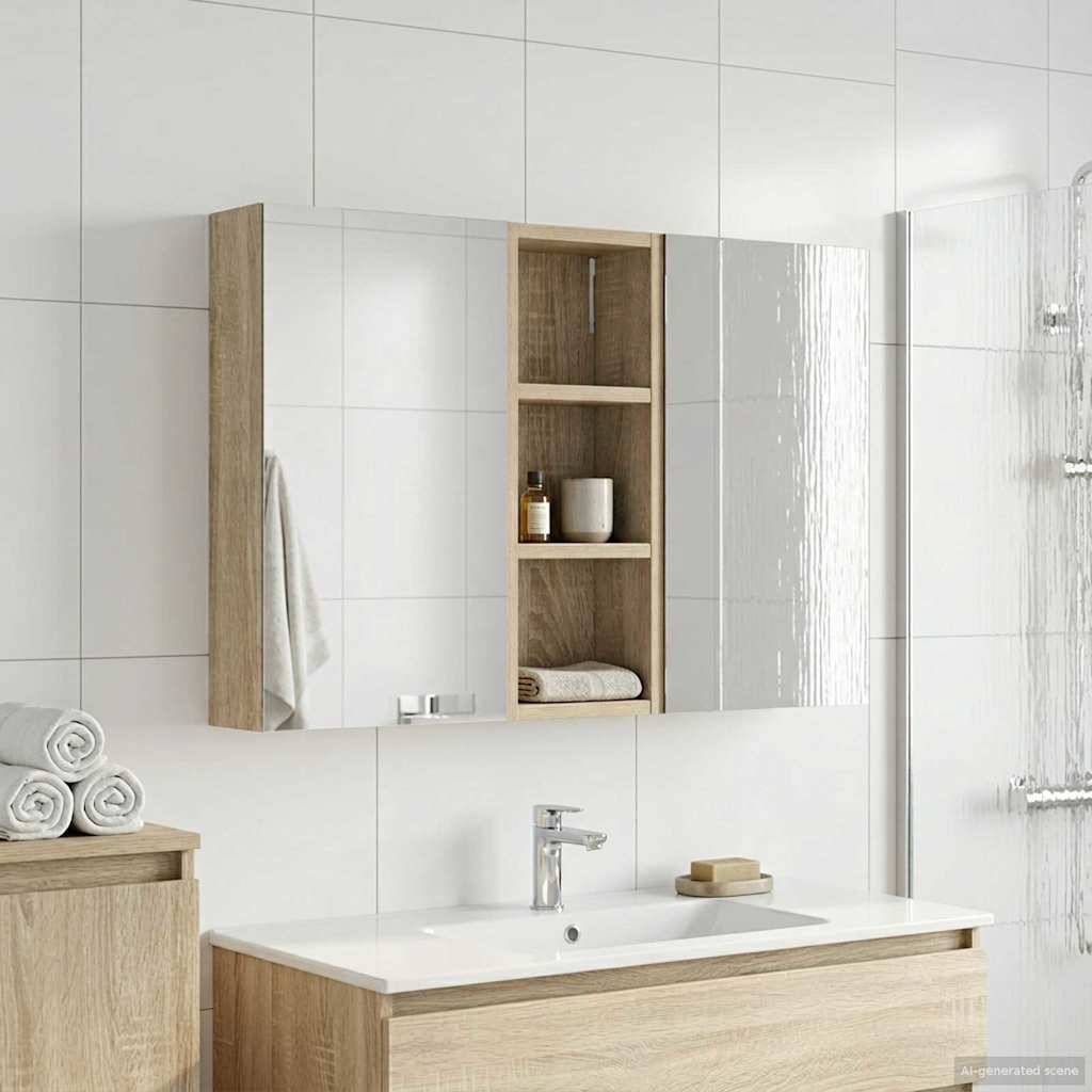 vidaXL Badezimmerschrank-Set 3 pcs 80 x 10,5 x 50 cm Holzwerkstoff