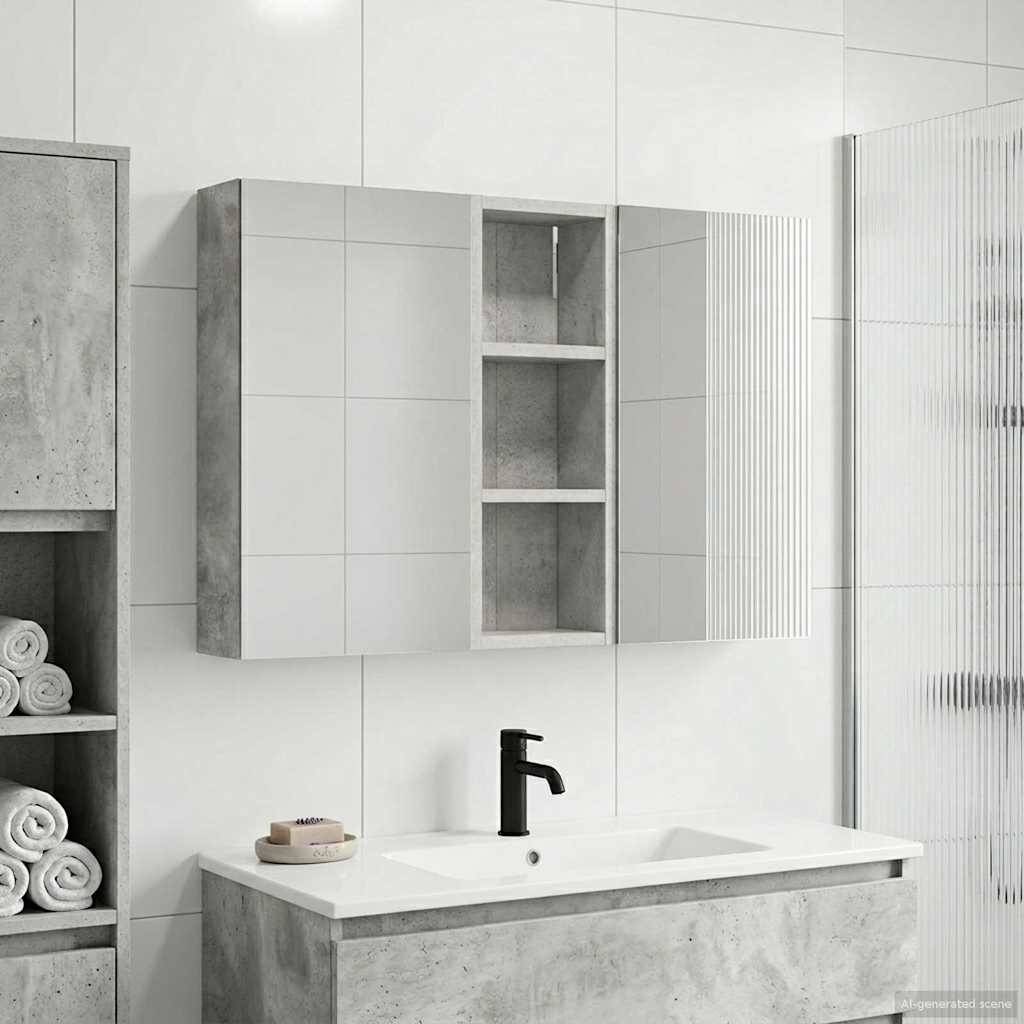 vidaXL Badezimmerschrank-Set 3 pcs 80 x 10,5 x 50 cm Holzwerkstoff