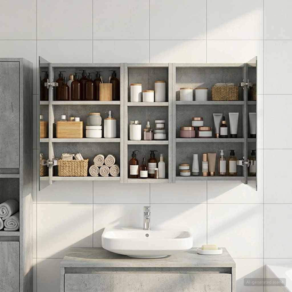 vidaXL Badezimmerschrank-Set 3 pcs 80 x 10,5 x 50 cm Holzwerkstoff