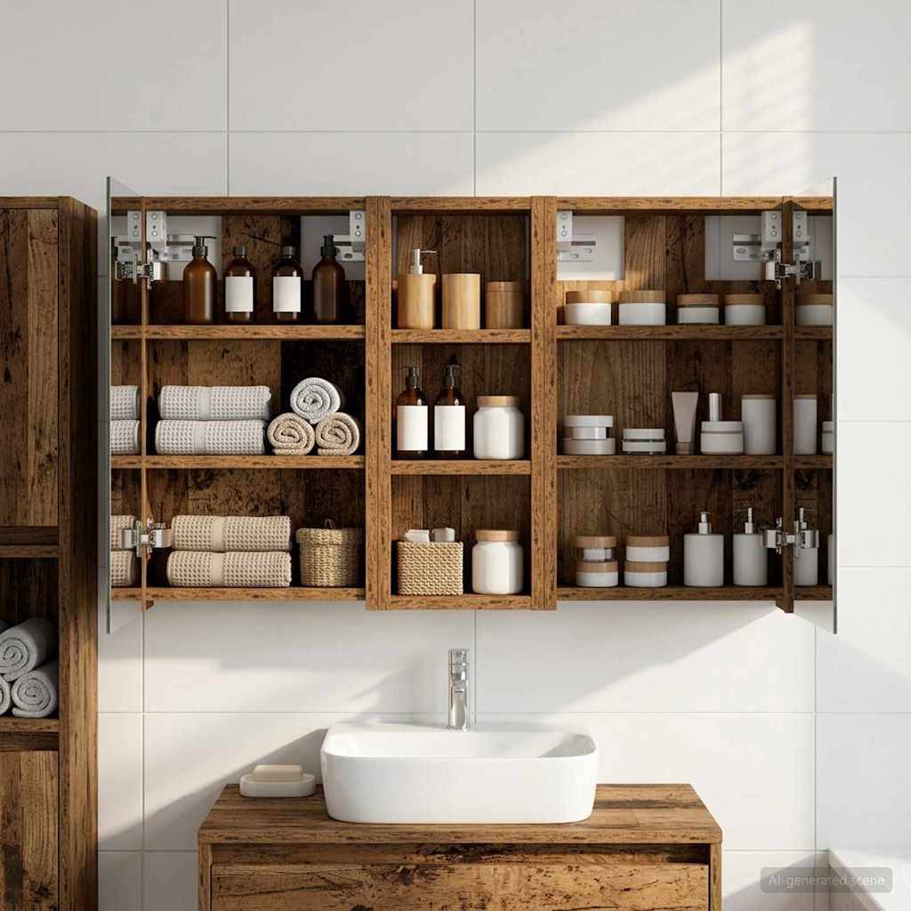 vidaXL Badezimmerschrank-Set 3 pcs 80 x 10,5 x 50 cm Holzwerkstoff