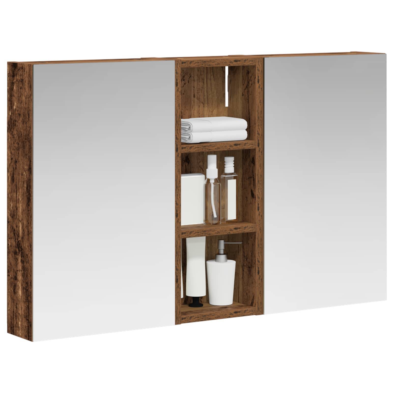 vidaXL Badezimmerschrank-Set 3 pcs 80 x 10,5 x 50 cm Holzwerkstoff