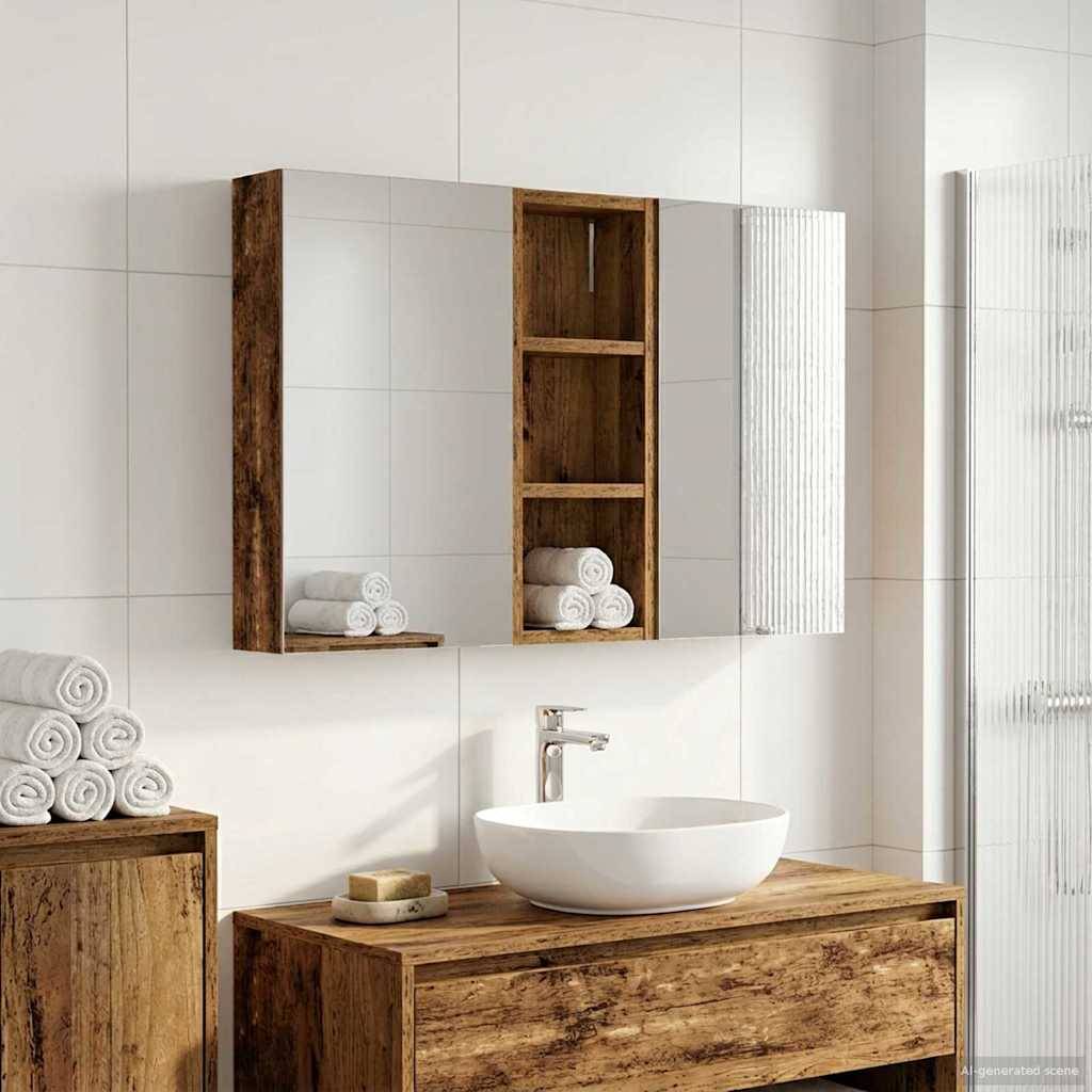 vidaXL Badezimmerschrank-Set 3 pcs 80 x 10,5 x 50 cm Holzwerkstoff