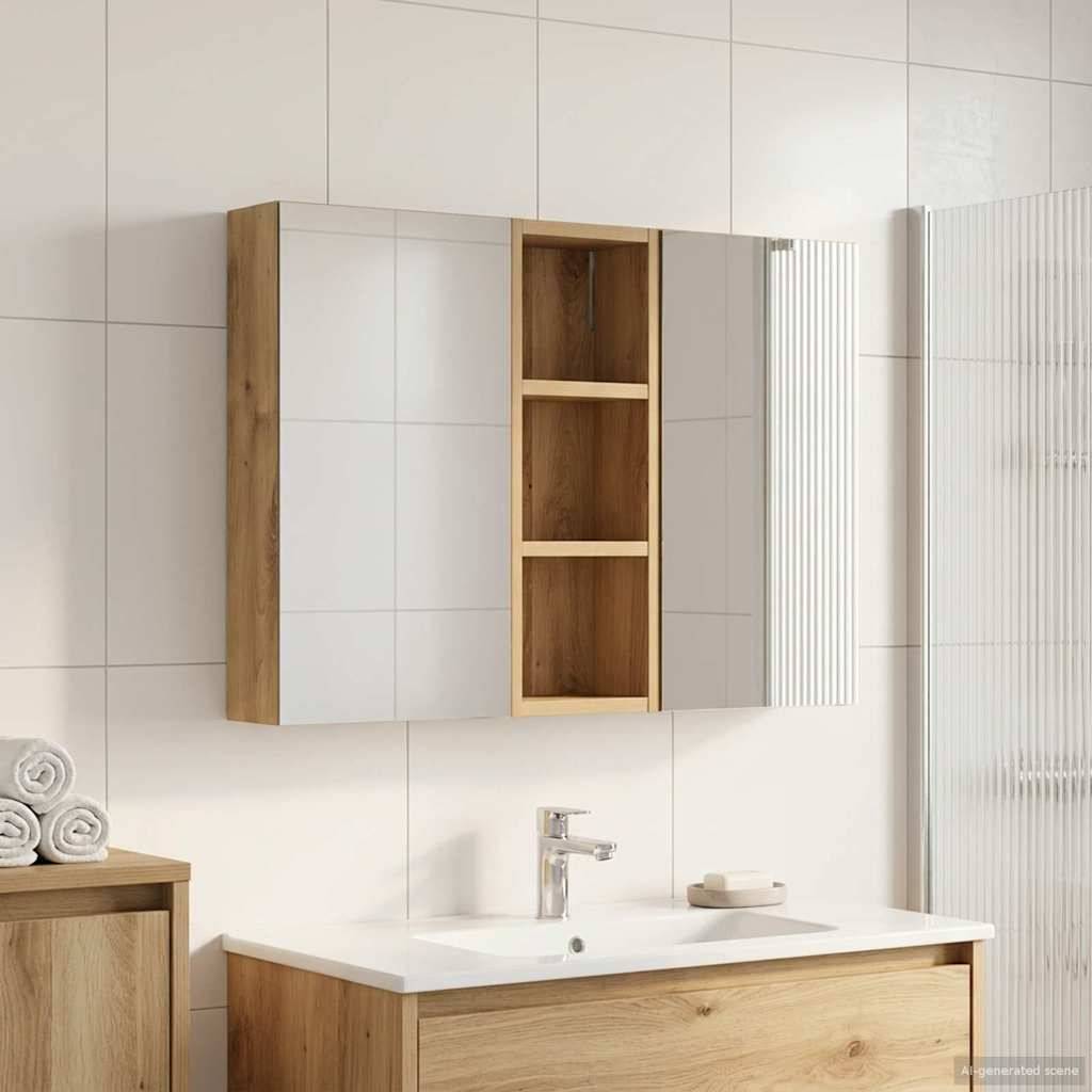 vidaXL Badezimmerschrank-Set 3 pcs 80 x 10,5 x 50 cm Holzwerkstoff