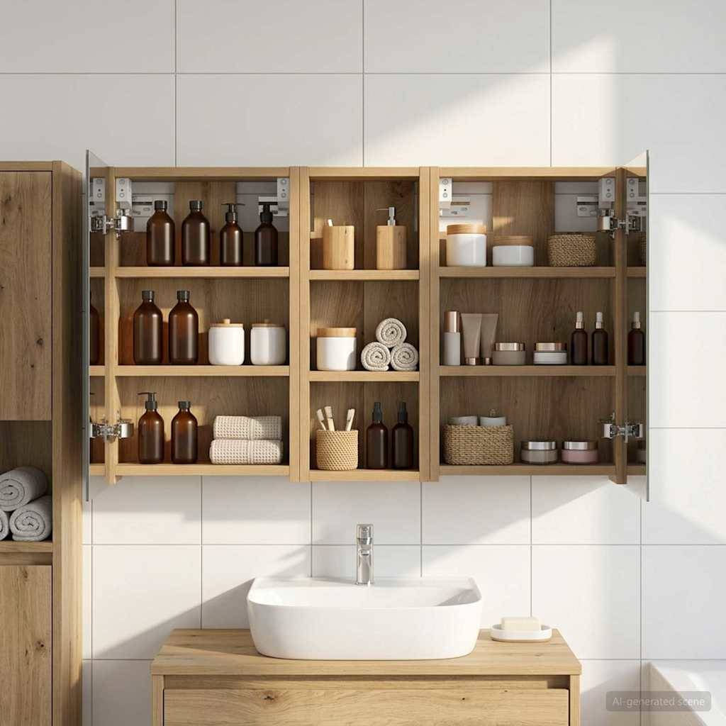 vidaXL Badezimmerschrank-Set 3 pcs 80 x 10,5 x 50 cm Holzwerkstoff