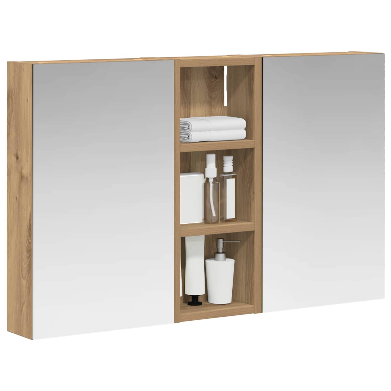 vidaXL Badezimmerschrank-Set 3 pcs 80 x 10,5 x 50 cm Holzwerkstoff