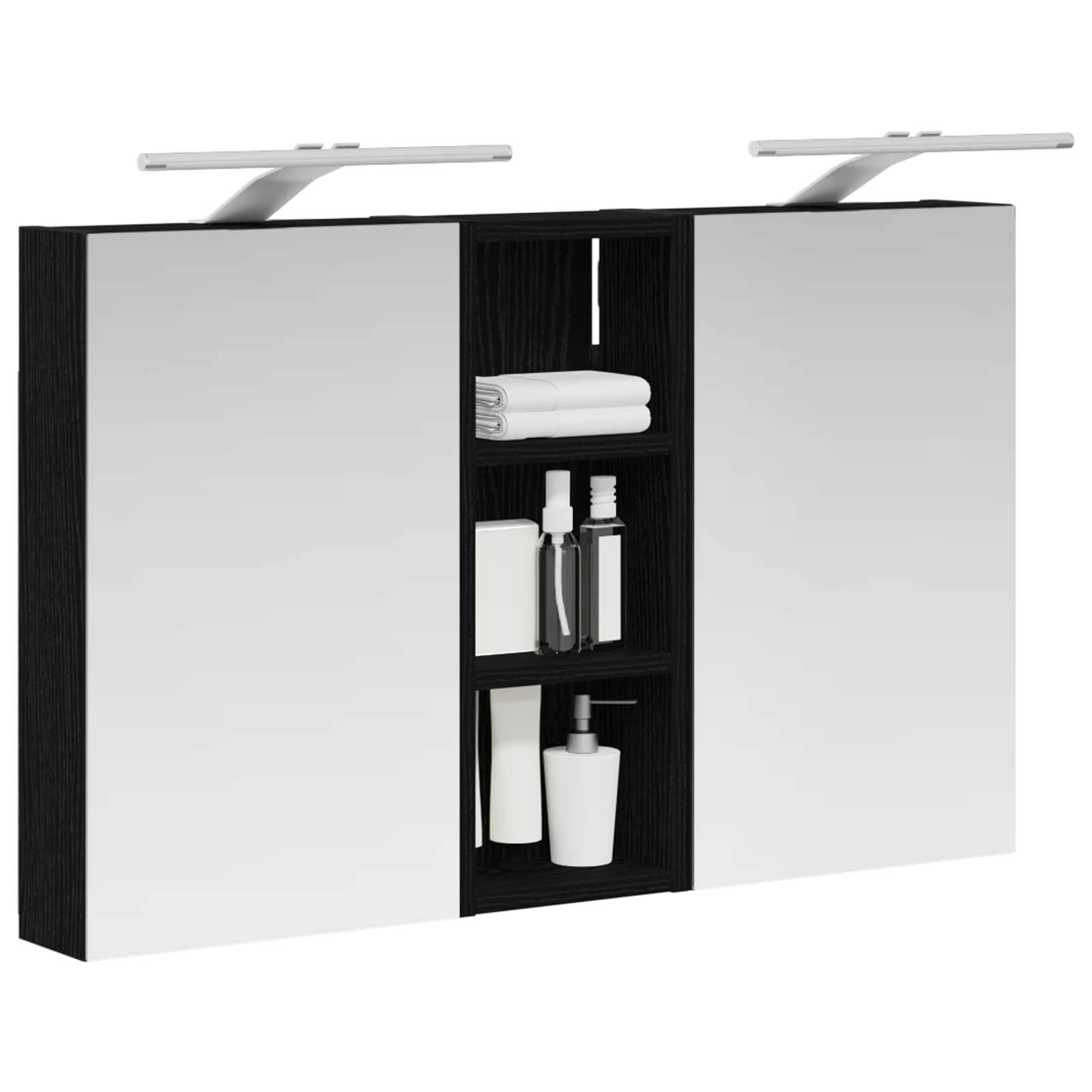 vidaXL Badezimmerschrank-Set 3 pcs 80 x 10,5 x 50 cm Holzwerkstoff