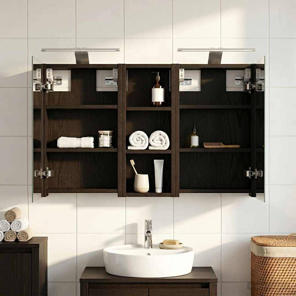 vidaXL Badezimmerschrank-Set 3 pcs 80 x 10,5 x 50 cm Holzwerkstoff