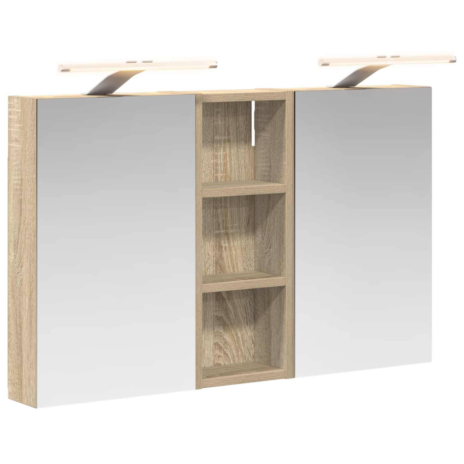 vidaXL Badezimmerschrank-Set 3 pcs 80 x 10,5 x 50 cm Holzwerkstoff