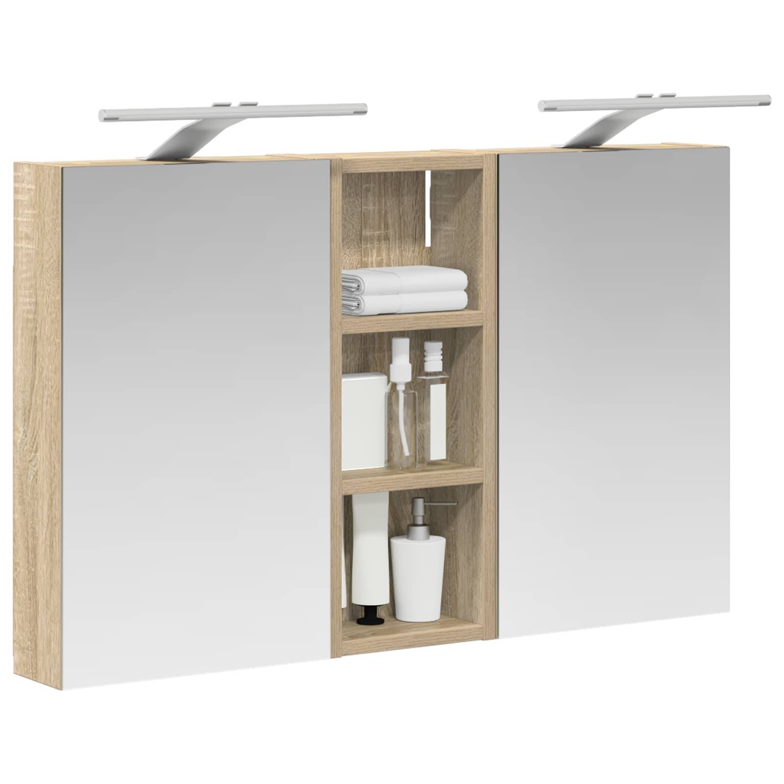 vidaXL Badezimmerschrank-Set 3 pcs 80 x 10,5 x 50 cm Holzwerkstoff