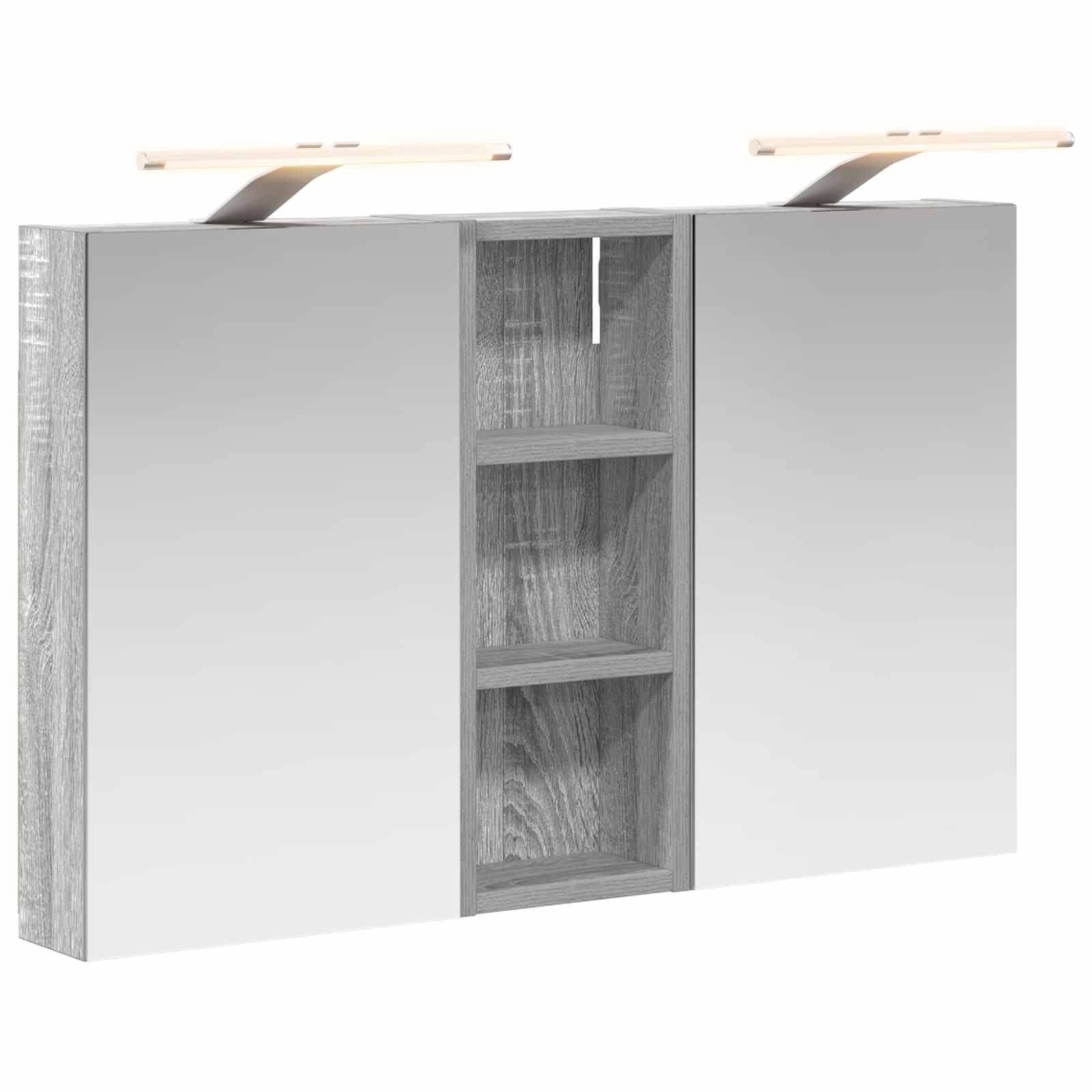vidaXL Badezimmerschrank-Set 3 pcs 80 x 10,5 x 50 cm Holzwerkstoff