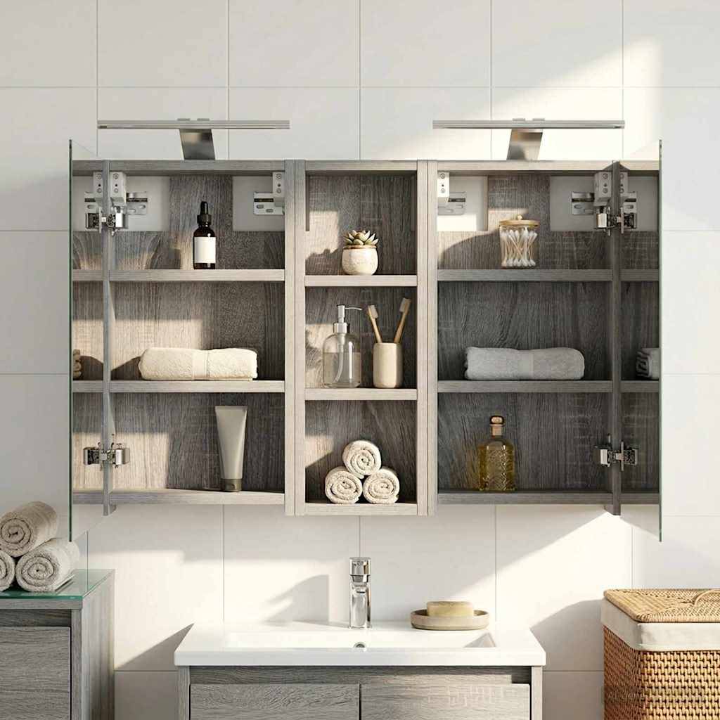 vidaXL Badezimmerschrank-Set 3 pcs 80 x 10,5 x 50 cm Holzwerkstoff