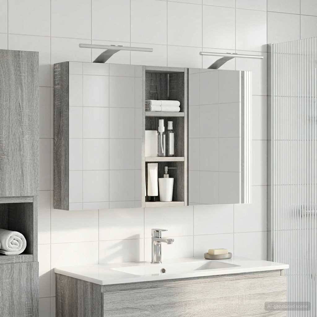 vidaXL Badezimmerschrank-Set 3 pcs 80 x 10,5 x 50 cm Holzwerkstoff