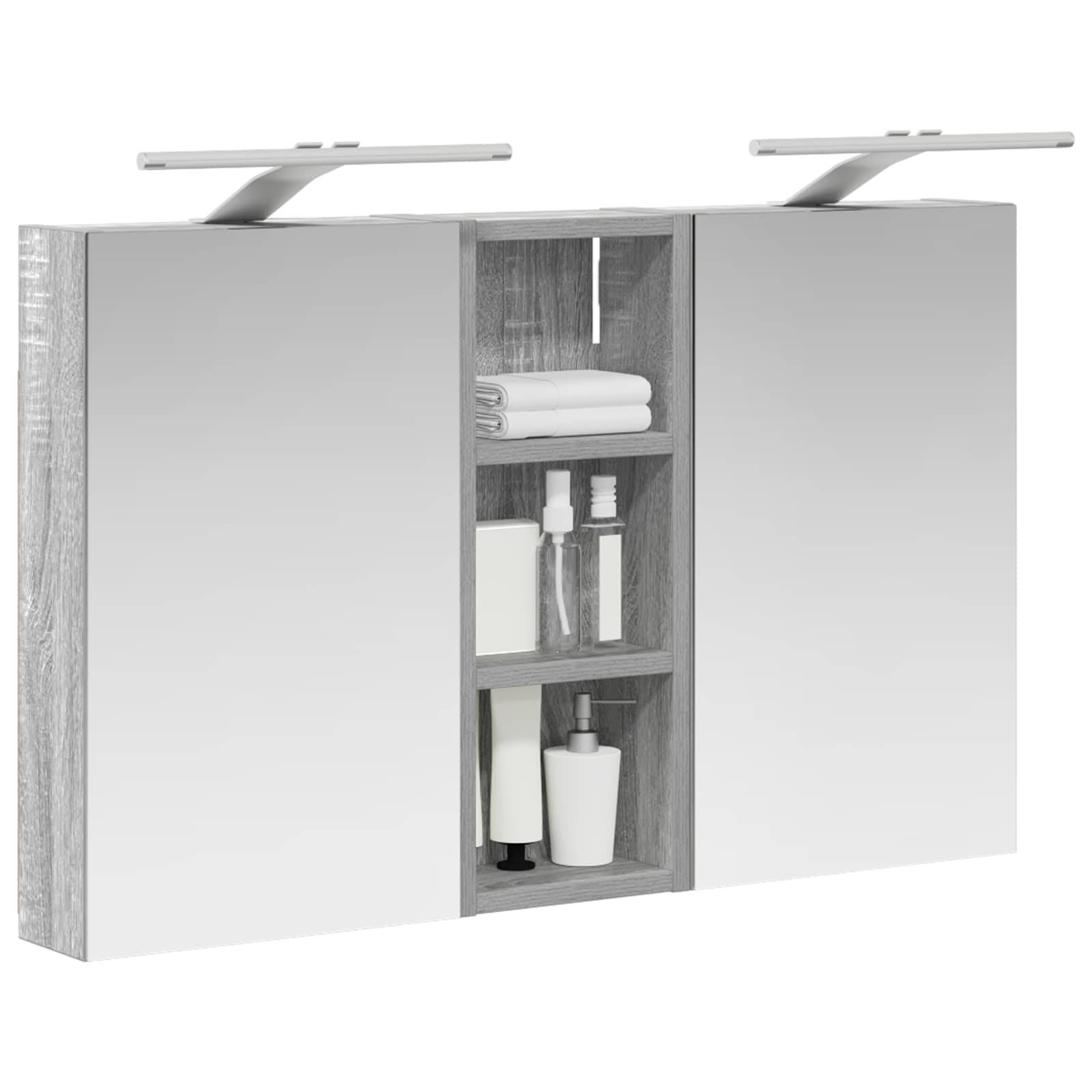 vidaXL Badezimmerschrank-Set 3 pcs 80 x 10,5 x 50 cm Holzwerkstoff