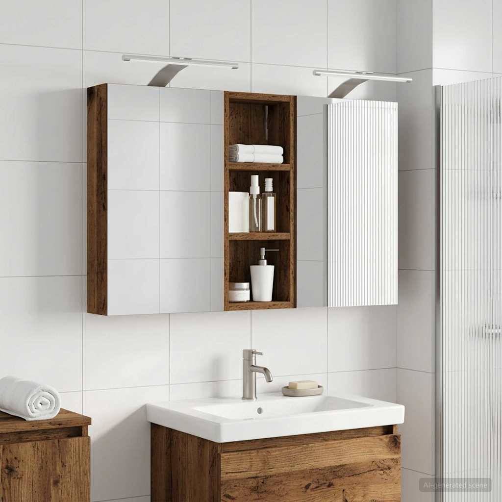 vidaXL Badezimmerschrank-Set 3 pcs 80 x 10,5 x 50 cm Holzwerkstoff