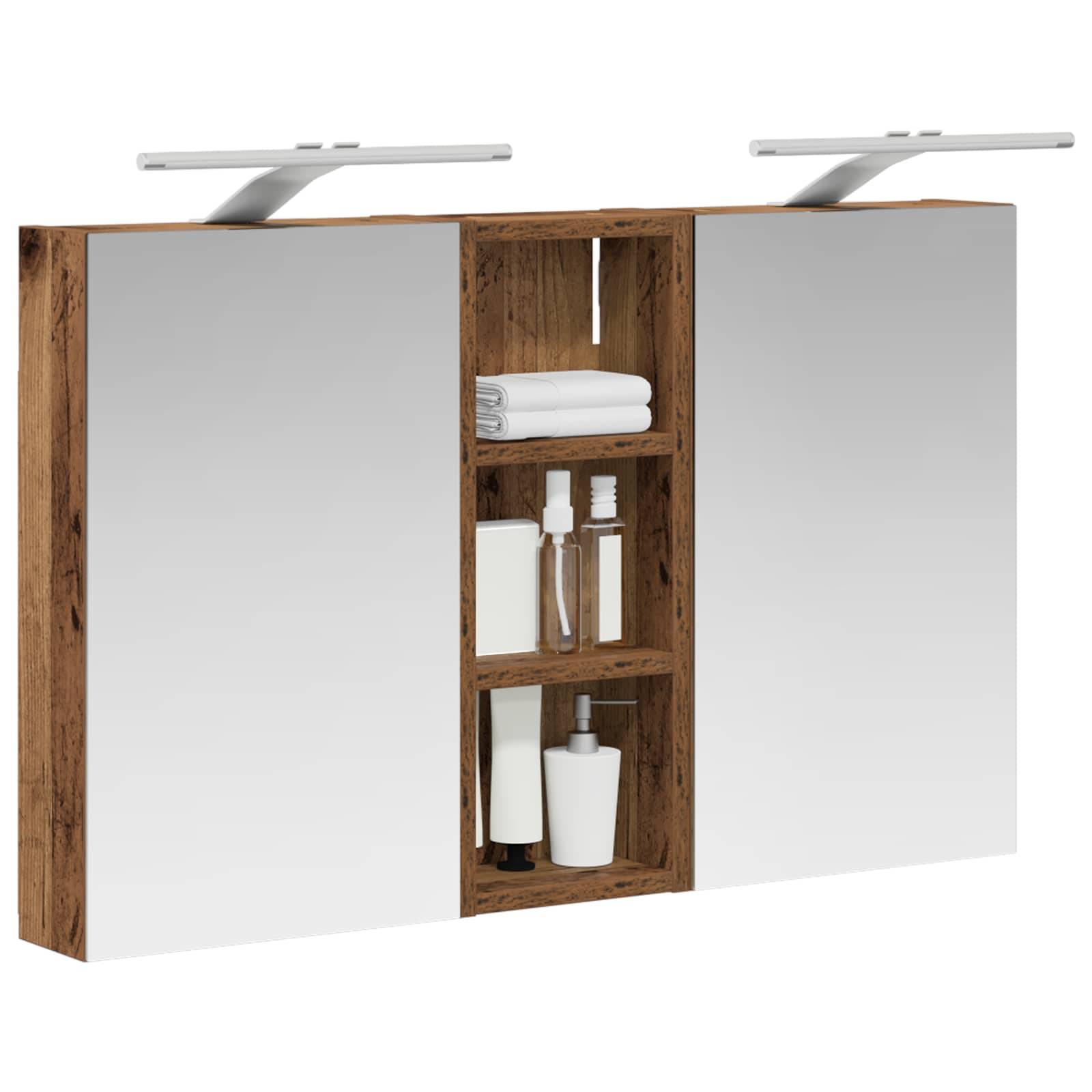 vidaXL Badezimmerschrank-Set 3 pcs 80 x 10,5 x 50 cm Holzwerkstoff