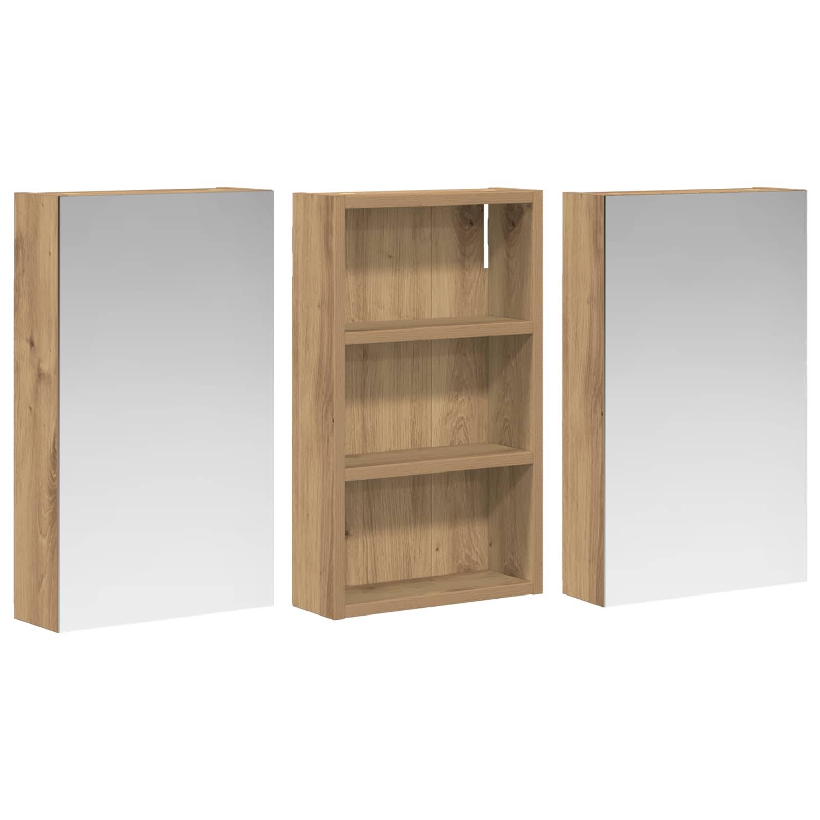 vidaXL Badezimmerschrank-Set 3 pcs 90 x 10,5 x 50 cm Holzwerkstoff