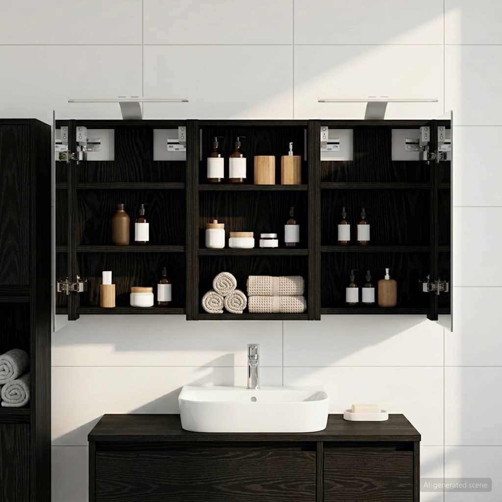 vidaXL Badezimmerschrank-Set 3 pcs 90 x 10,5 x 50 cm Holzwerkstoff