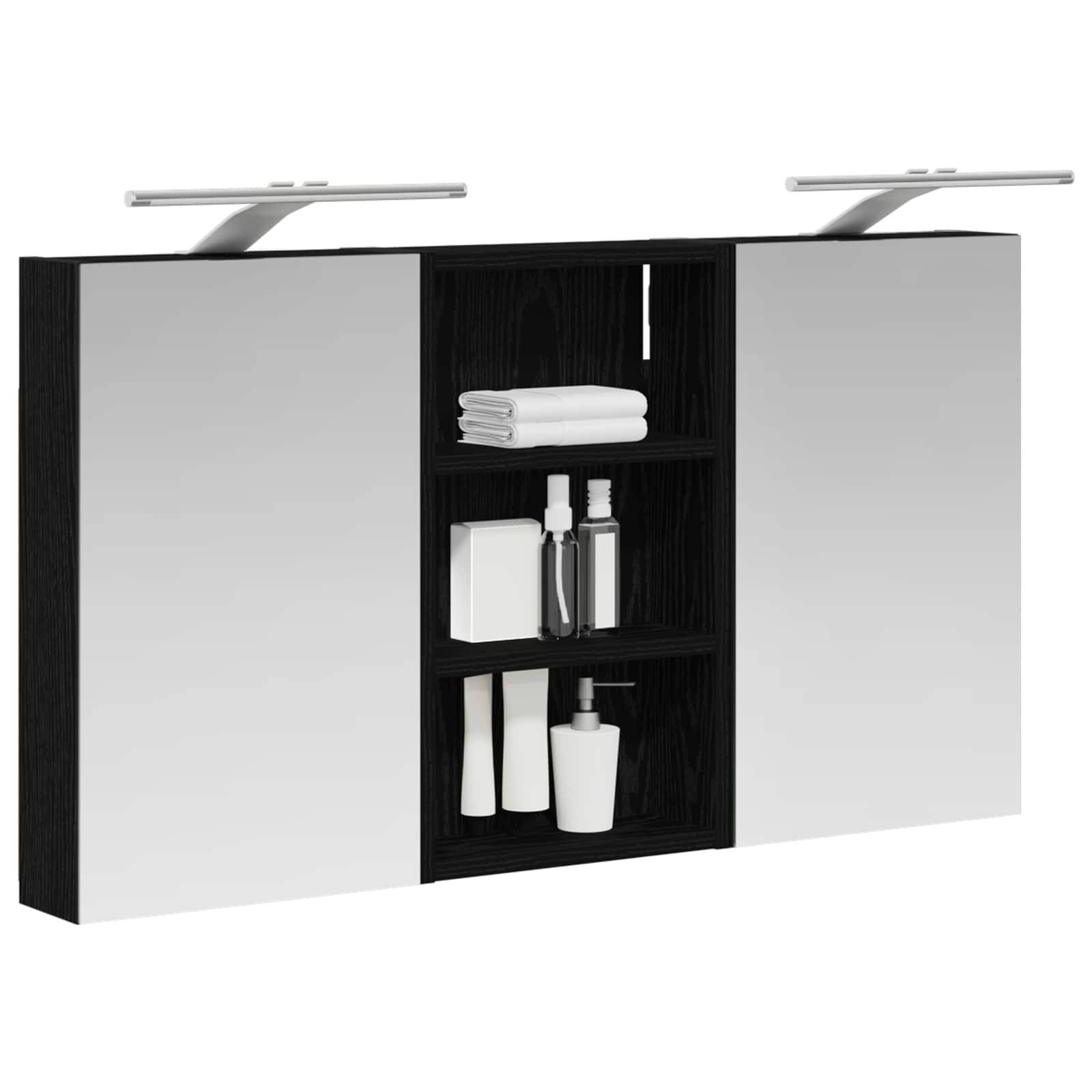 vidaXL Badezimmerschrank-Set 3 pcs 90 x 10,5 x 50 cm Holzwerkstoff