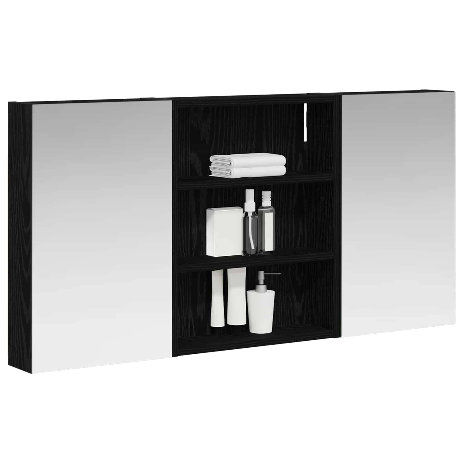 vidaXL Badezimmerschrank-Set 3 pcs 100 x 10,5 x 50 cm Holzwerkstoff