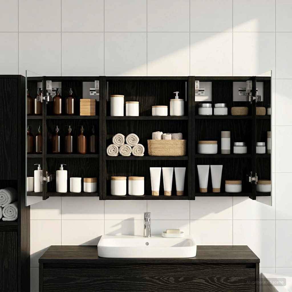 vidaXL Badezimmerschrank-Set 3 pcs 100 x 10,5 x 50 cm Holzwerkstoff