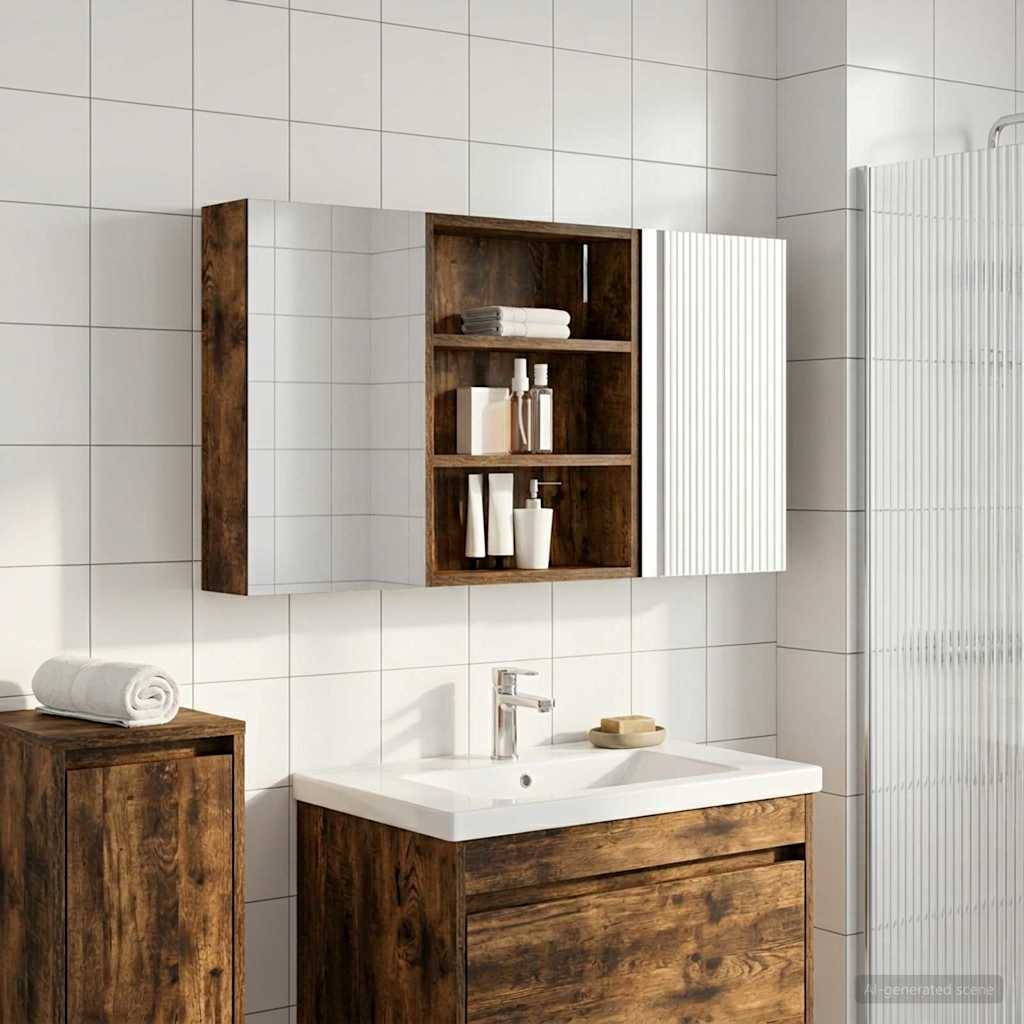 vidaXL Badezimmerschrank-Set 3 pcs 100 x 10,5 x 50 cm Holzwerkstoff